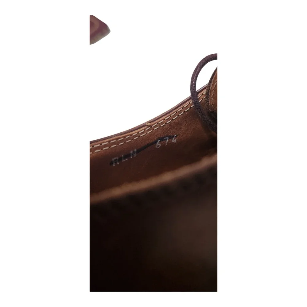 Ralph‎ Lauren Kids Brown Leather Cap Toe Oxford Dress Shoes Made in Italy 7B